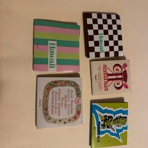 Vintage Hawaii Themed Matchbook Set - Multicolor